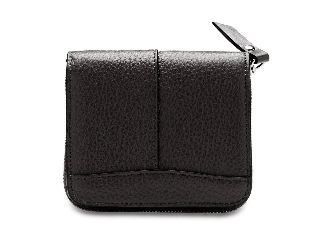 Multi-Color Pebbled Leather Zip Wallet Bag with Detachable Zipper Tab