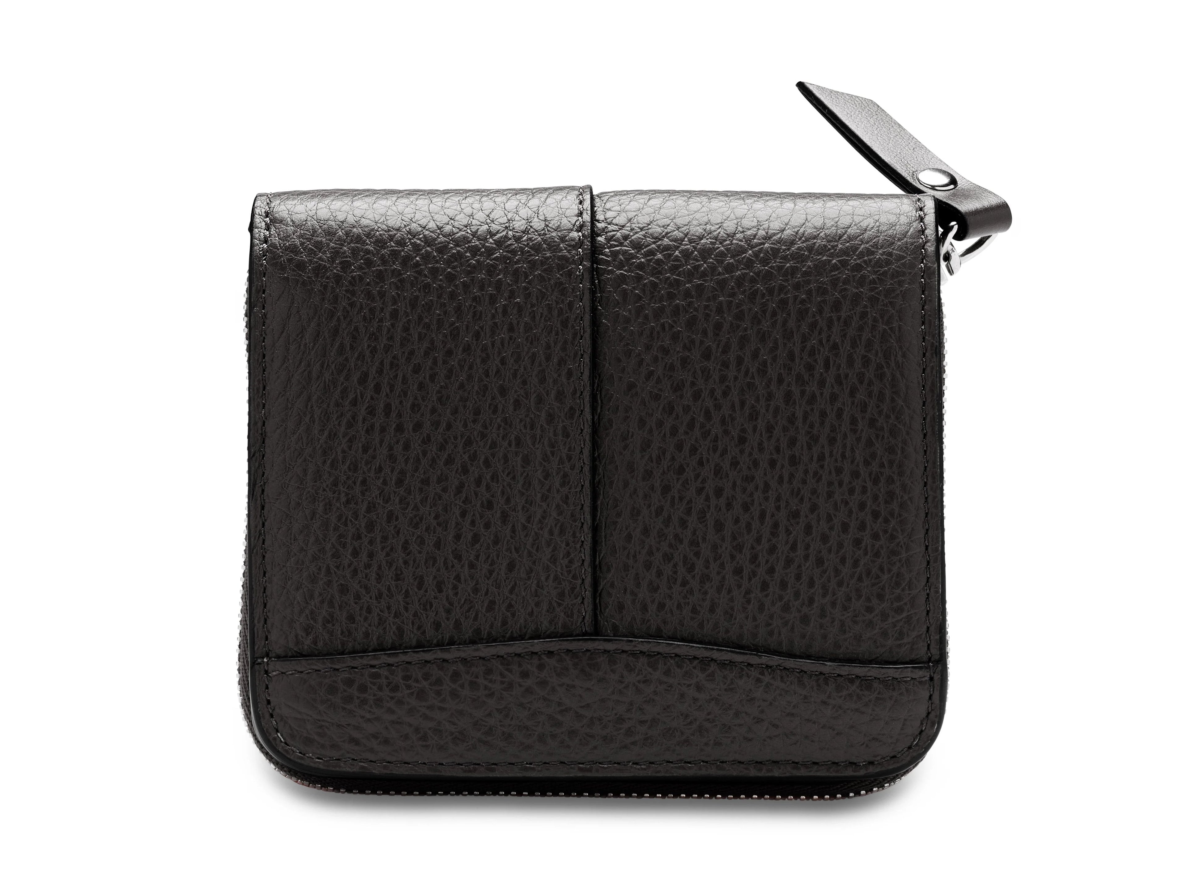 Multi-Color Pebbled Leather Zip Wallet Bag with Detachable Zipper Tab