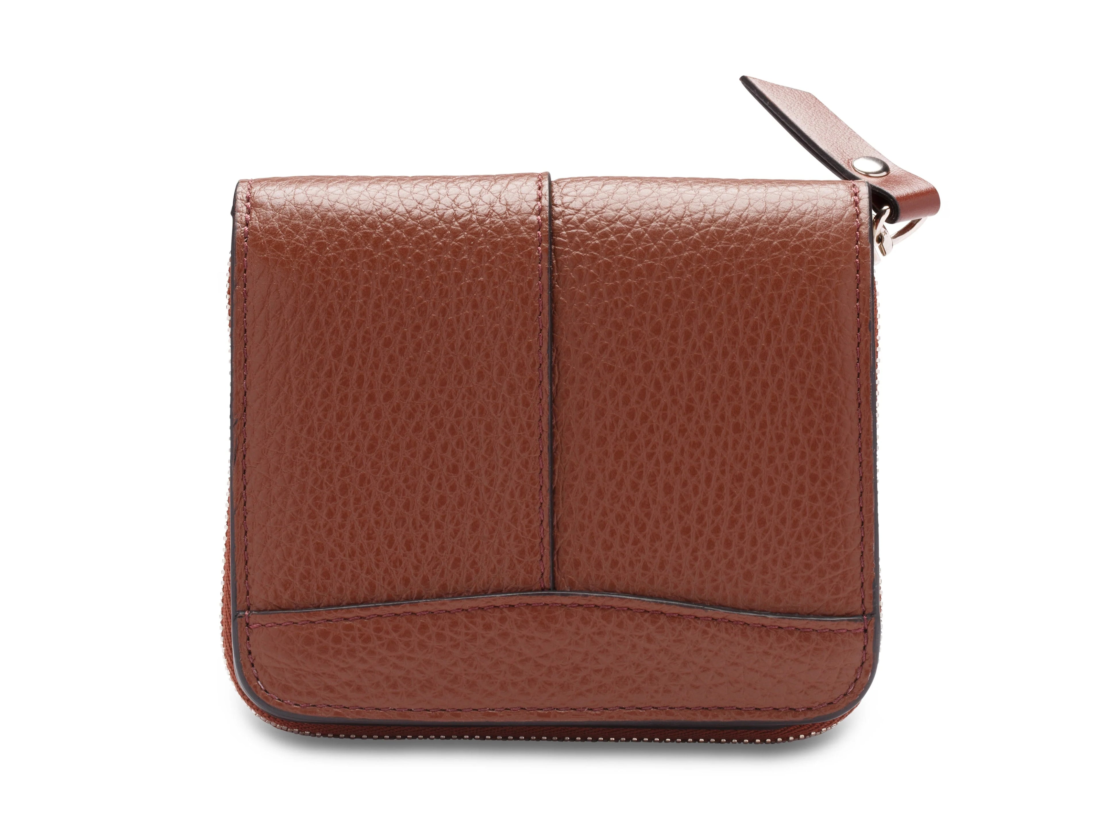 Multi-Color Pebbled Leather Zip Wallet Bag with Detachable Zipper Tab