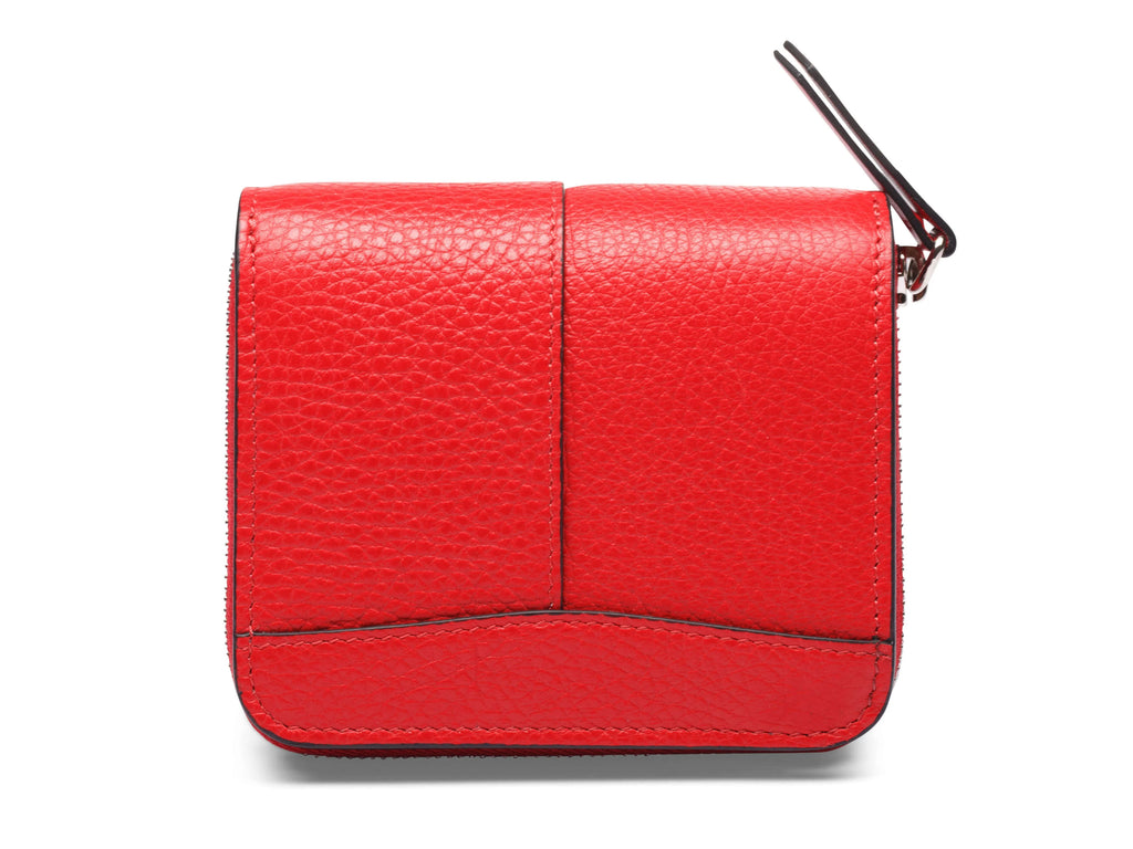 Multi-Color Pebbled Leather Zip Wallet Bag with Detachable Zipper Tab