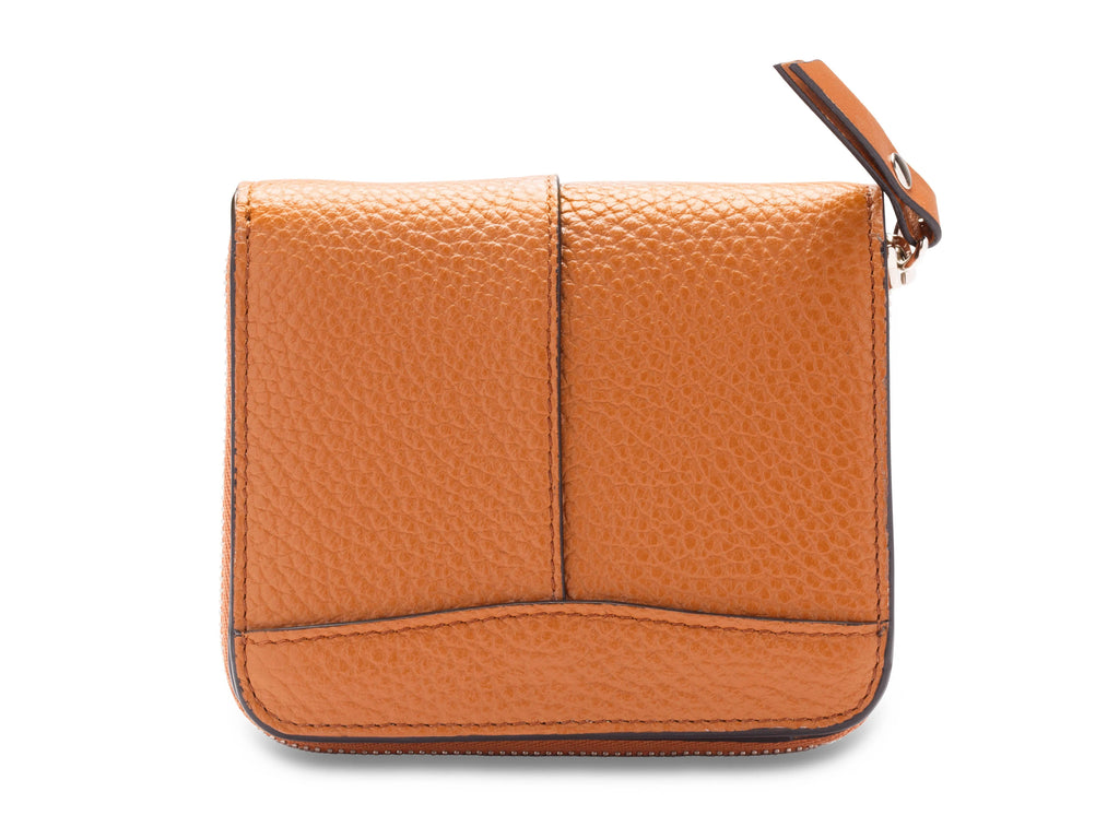Multi-Color Pebbled Leather Zip Wallet Bag with Detachable Zipper Tab