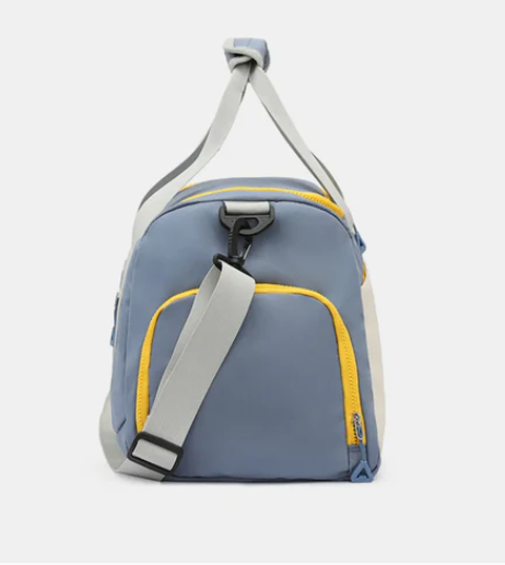 Light Blue Color Block Gym Bag with Adjustable Strap