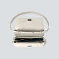 Chalk White Croc Texture Shoulder Bag with Adjustable Strap Accessory