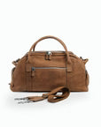 Vintage Brown Leather Weekender Duffle Bag for Gym & Short Travel Trips