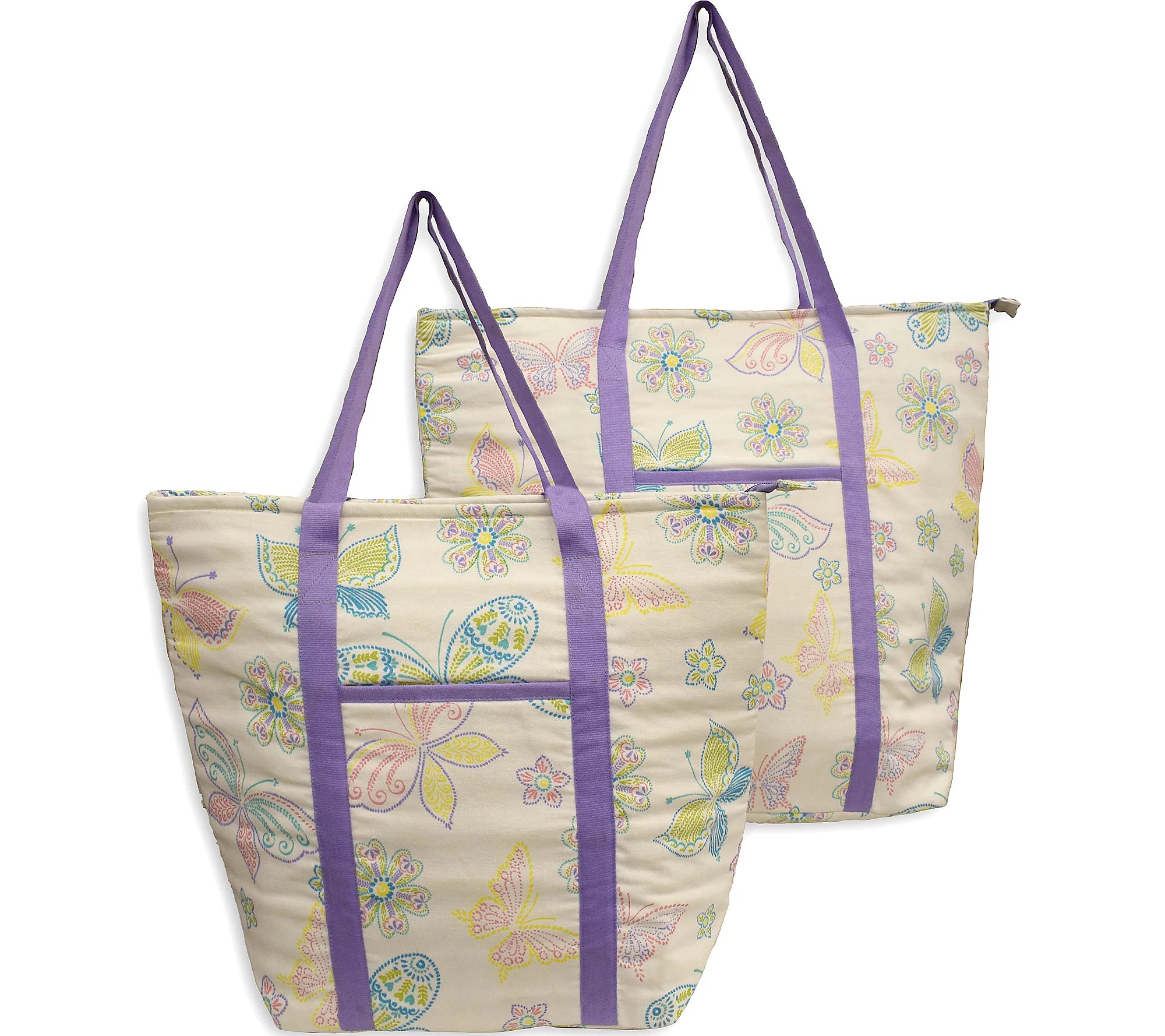 Assorted Floral Print Cooler Tote Bag Set in Various Color Options