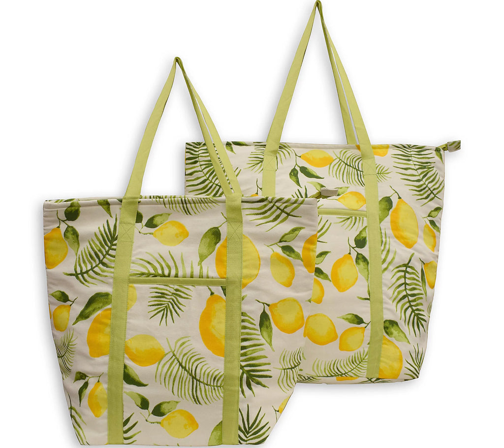 Assorted Floral Print Cooler Tote Bag Set in Various Color Options