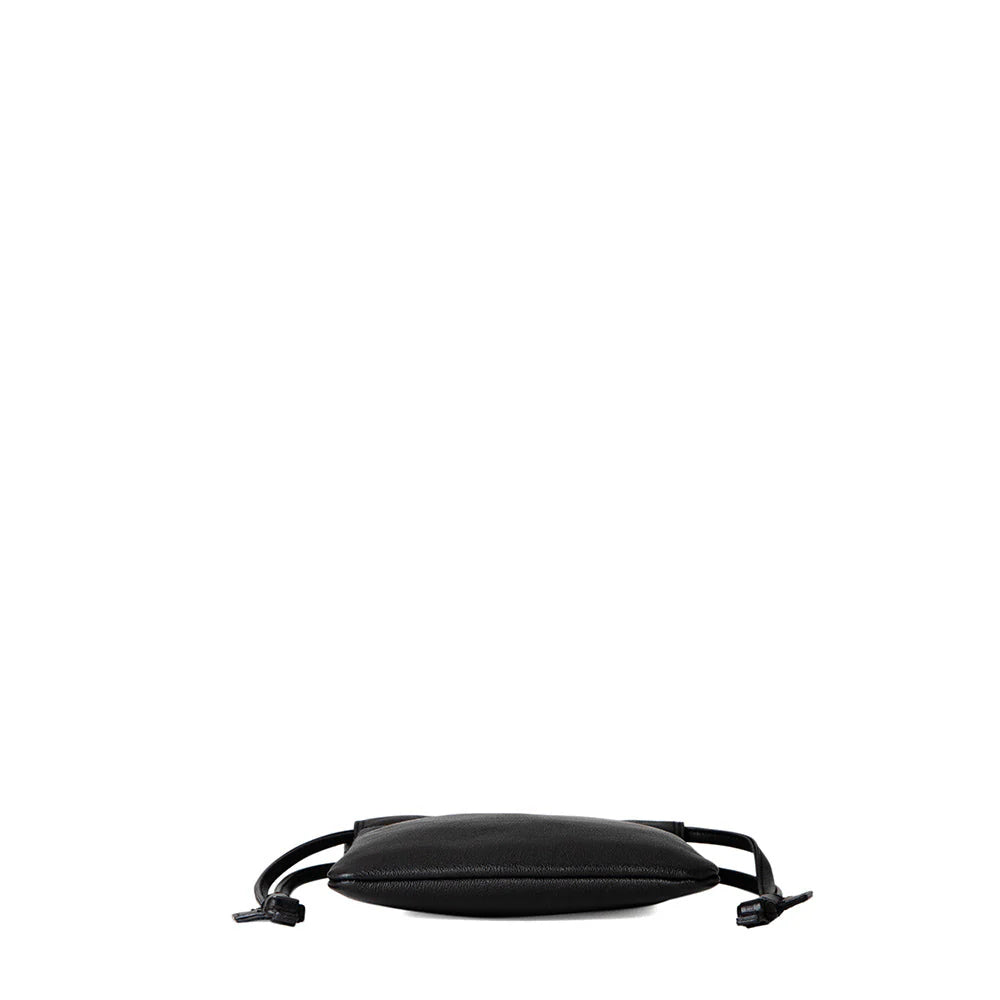 Leather Drawstring Crossbody Bag for Weekend Daily Outings