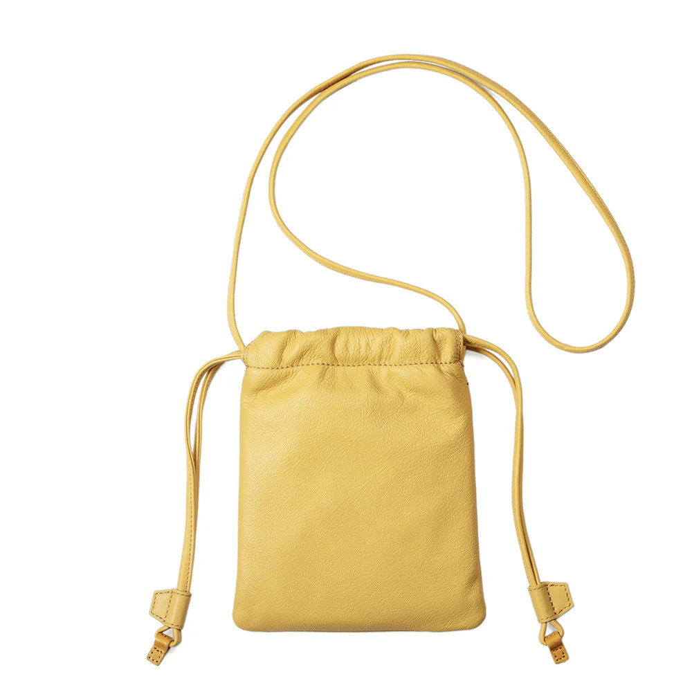 Leather Drawstring Crossbody Bag for Weekend Daily Outings